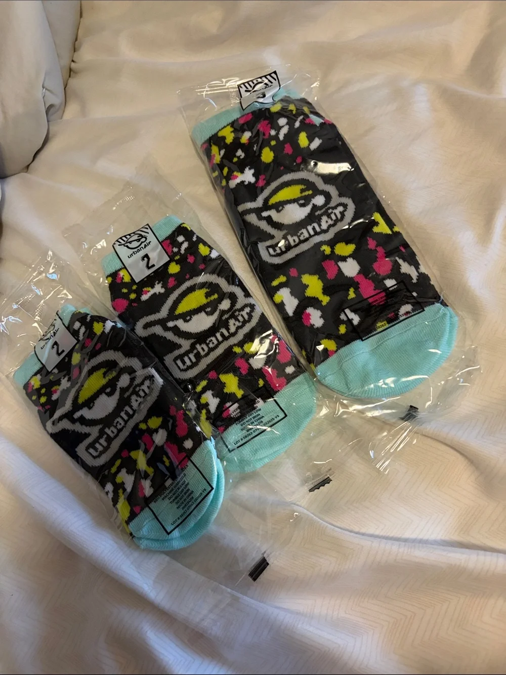 Urban Air Kids Trampoline Socks in Black with Multicolor Print - 2/3
